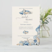 Elegant Seashell Border Vrijgezellenfeest Kaart (Staand voorkant)