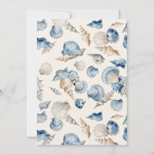 Elegant Seashell Border Vrijgezellenfeest Kaart (Achterkant)