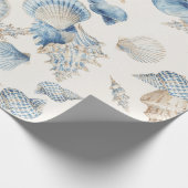 Elegant Seashell Border Wedding Cadeaupapier (Hoek)