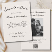 Elegant Seashell Coquette QR Code Save The Date