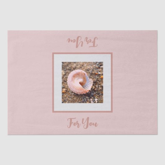 Elegant Seashell in roze Gifting Tissue Paper Tissuepapier (Voorkant)