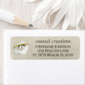 Elegant Seashell Iridescent Pearl Return Address Etiket (Insitu)