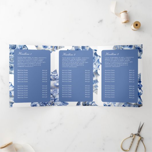 Elegant Seashell Logo Trifold Brochure Drieluik Kaart (Binnen)