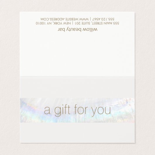 Elegant Seashell Spa Salon Cadeaubon Visitekaartje (Buitenkant ongevouwen)