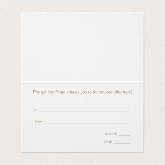 Elegant Seashell Spa Salon Cadeaubon Visitekaartje (Binnenkant ongevouwen)