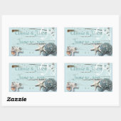 Elegant Seashells Beach Weddenschappen Rechthoekige Sticker (Vel)