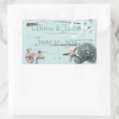 Elegant Seashells Beach Weddenschappen Rechthoekige Sticker (Tas)