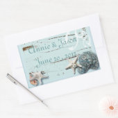 Elegant Seashells Beach Weddenschappen Rechthoekige Sticker (Envelop)