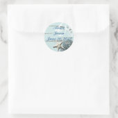 Elegant Seashells Beach Weddenschappen Ronde Sticker (Tas)