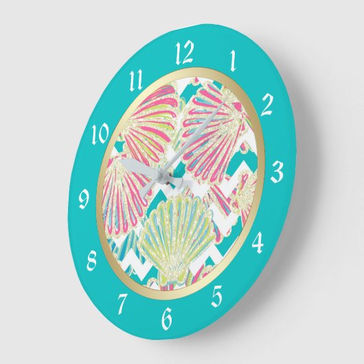 Elegant Seashells Chevron Grote Klok (Hoek)