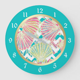 Elegant Seashells Chevron Grote Klok