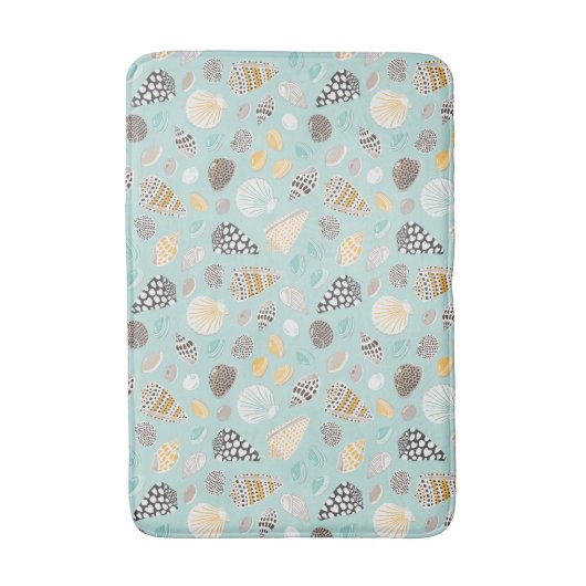 Elegant Seashells on mint Badmat (Voorkant Verticaal)