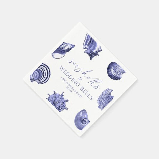 Elegant Seashells & Wedding Bells Vrijgezellenfees Servet (Hoek)