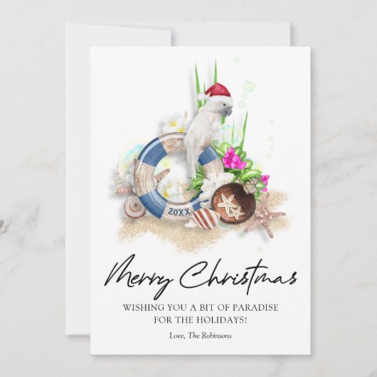 Elegant Seaside Beach kerst Feestdagenkaart (Voorkant)