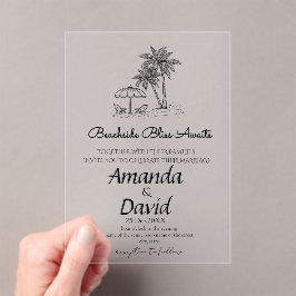 Elegant Seaside Beach Wedding Invitation Acryl Uitnodigingen