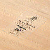 Elegant Seaside Beach Wedding Invitation Acryl Uitnodigingen (Laagn)