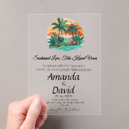 Elegant Seaside Beach Wedding Invitation Acryl Uitnodigingen
