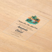Elegant Seaside Beach Wedding Invitation Acryl Uitnodigingen (Laagn)