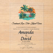 Elegant Seaside Beach Wedding Invitation Acryl Uitnodigingen (Voorkant)