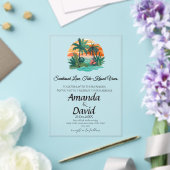 Elegant Seaside Beach Wedding Invitation Acryl Uitnodigingen (Insitu (Huwelijk))