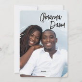 Elegant Seaside Beach Wedding Invitation Feestdagenkaart (Achterkant)