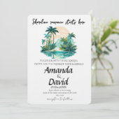 Elegant Seaside Beach Wedding Invitation Kaart (Staand voorkant)