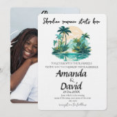 Elegant Seaside Beach Wedding Invitation Kaart (Voorkant / Achterkant)