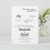 Elegant Seaside Beach Wedding Invitation Kaart (Staand voorkant)