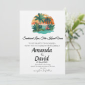 Elegant Seaside Beach Wedding Invitation Kaart (Staand voorkant)