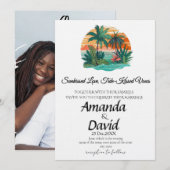 Elegant Seaside Beach Wedding Invitation Kaart (Voorkant / Achterkant)