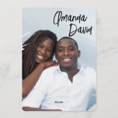 Elegant Seaside Beach Wedding Invitation Kaart (Achterkant)