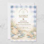 Elegant Seaside Shell Wedding Kaart (Voorkant)