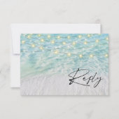 Elegant Seaside String Lights Beach Website RSVP Kaartje (Voorkant)