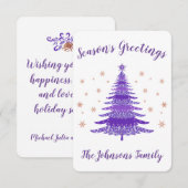 Elegant Season Greetings kerstboom Roos Gold Bedankkaart (Voorkant / Achterkant)