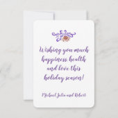 Elegant Season Greetings kerstboom Roos Gold Bedankkaart (Achterkant)