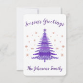 Elegant Season Greetings kerstboom Roos Gold Bedankkaart (Voorkant)