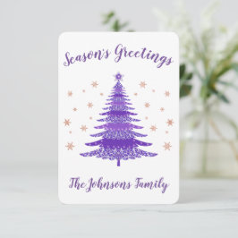 Elegant Season Greetings kerstboom Roos Gold Bedankkaart