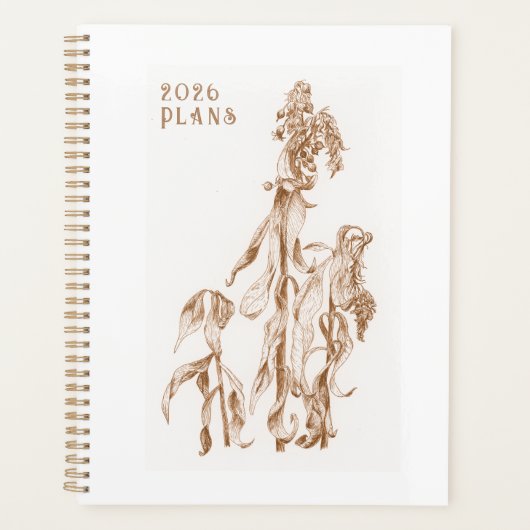Elegant Seasonal Botanical Ink Art  2026  Planner (Voorkant)