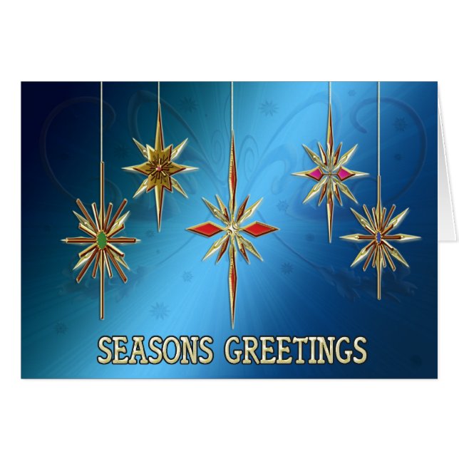Elegant Seasons Greetings-kaart met versieringen (Voorkant Horizontaal)