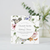 Elegant Secret Garden Delicate Floral Wedding Kaart (Staand voorkant)