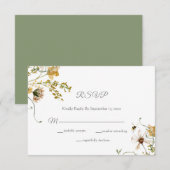 Elegant Secret Garden Delicate Floral Wedding RSVP Kaartje (Voorkant / Achterkant)