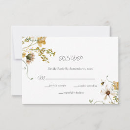 Elegant Secret Garden Delicate Floral Wedding RSVP Kaartje