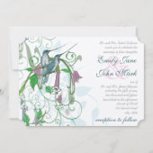 Elegant Secret Garden Hummingbird Wedding Kaart (Voorkant)