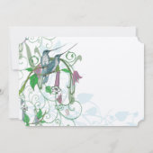 Elegant Secret Garden Hummingbird Wedding Kaart (Achterkant)