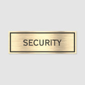 Elegant Security Black en Gold Naamplaatje (Voorkant)