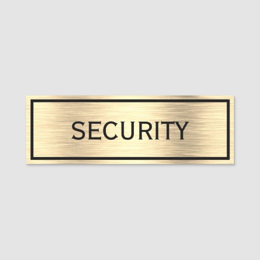 Elegant Security Black en Gold Naamplaatje (Voorkant)