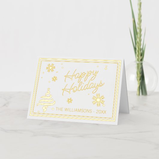 Elegant Seizoenen Goud voor Elegant Folie Feestdagenkaart (Voorkant)