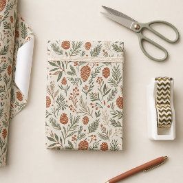 Elegant Seizoensgebonden Botanisch Vakantie Cadeaupapier