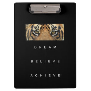 Elegant Self Improvement Quote Tiger Eyes Modern Klembord
