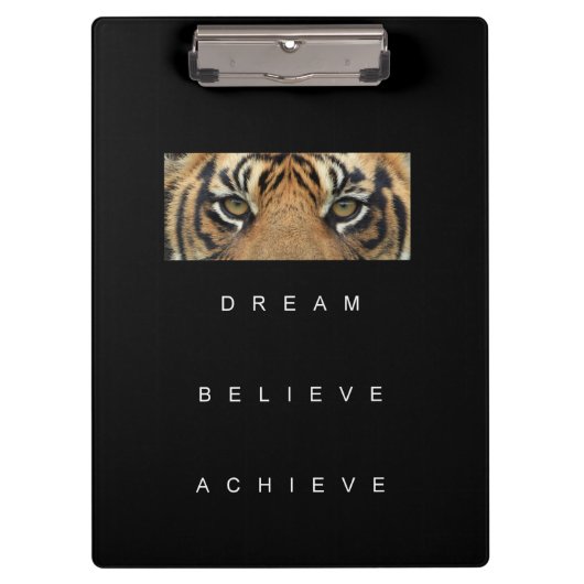 Elegant Self Improvement Quote Tiger Eyes Modern Klembord (Voorkant)